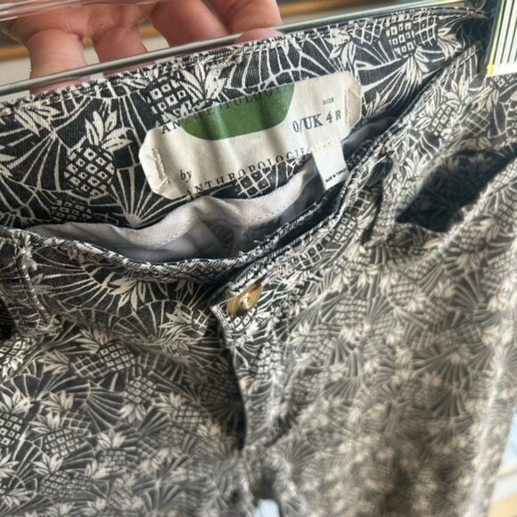 Anthropologie Gray and White Flare Jeans with Leopard Print - Picture 11 of 15